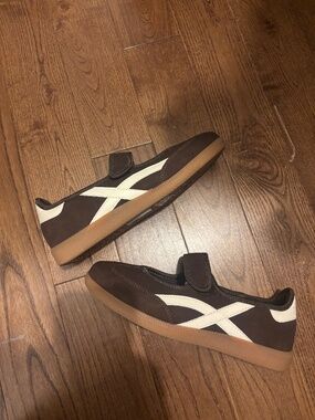Brown sneakers
